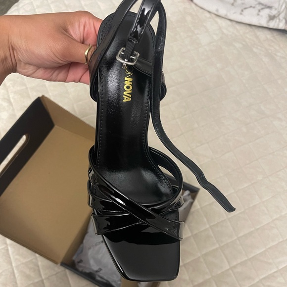 Fashion Nova Black Patent Leather Heels - Picture 5 of 7